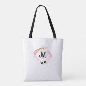 Personalisierter Hund Lover Happy Place Pink & Gol Tasche (Rückseite)