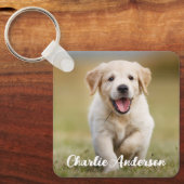 Personalisierter Hund Lover Keepake Modernes Haust Schlüsselanhänger (Vorderseite)