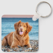 Personalisierter Hund Lover Keepake Pet Foto Schlüsselanhänger (Rückseite)