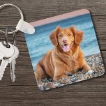Personalisierter Hund Lover Keepake Pet Foto Schlüsselanhänger<br><div class="desc">Erstelle einen personalisierten Sake mit diesem speziellen Foto-Schlüsselanhänger für Haustiere, der perfekt für jede Hundemutter, Hundedad oder Liebhaber von Haustieren geeignet ist. Vergib deinen Furry-Freund, indem du dein Lieblings-Foto hinzufügst, oder verwende zwei verschiedene Bilder für jede Seite. Dieser einzigartige Schlüsselanhänger ist ein nachdenkliches Geschenk für Weihnachten, Geburtstage oder als besondere...</div>