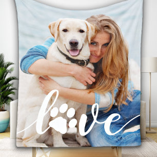 Personalisierter Hund Lover Liebe Foto drucken Fleecedecke