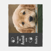 Personalisierter Hund Lover Pet Foto Keepake Fleecedecke (Vorderseite)