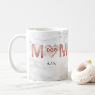 Personalisierter Hund Mama Rose Gold Paw Prints He Kaffeetasse
