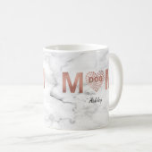 Personalisierter Hund Mama Rose Gold Paw Prints He Kaffeetasse (VorderseiteRechts)