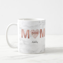 Personalisierter Hund Mama Rose Gold Paw Prints He Kaffeetasse
