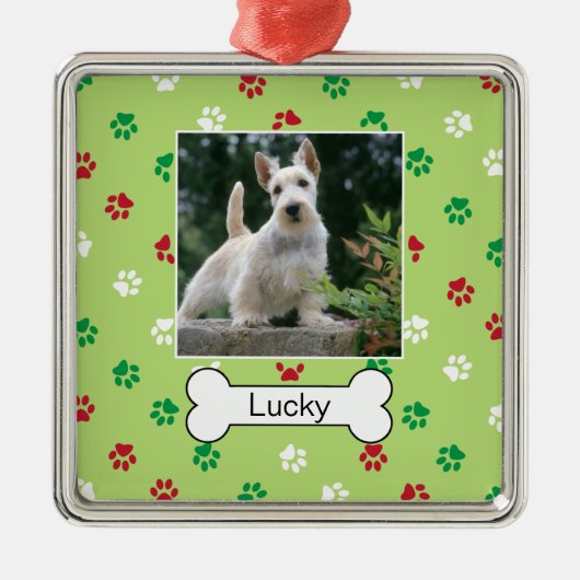 Personalisierter Hund Mini Rahmen Ornament Aus Metall (Vorne)