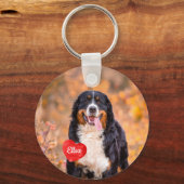 Personalisierter Hund mit 2 Fotos Schlüsselanhänger (Vorderseite)