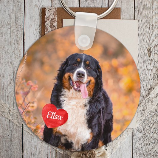 Personalisierter Hund mit 2 Fotos Schlüsselanhänger