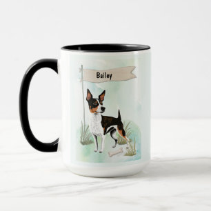 Personalisierter Hund Ratt Terrier Wasserfarbe Tasse