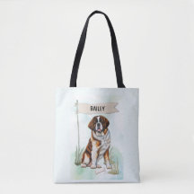 Personalisierter Hund Saint Bernard Aquarell