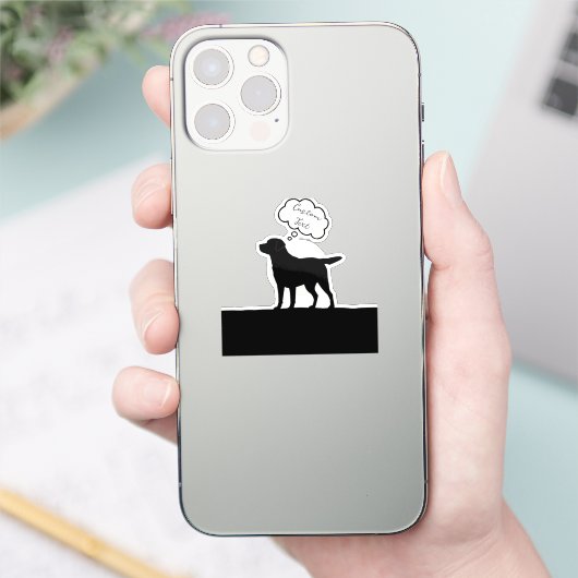 Personalisierter Hund Silhouette Notebook Aufkleber (Telefon)