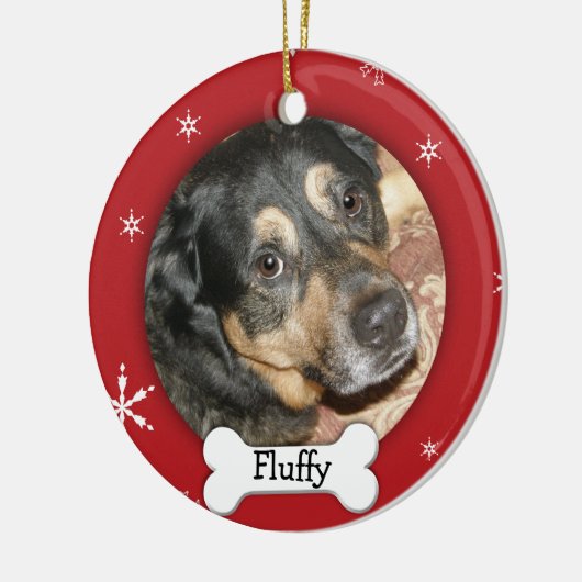 Personalisierter Hund/Tier Foto Urlaub Keramikornament (Links)