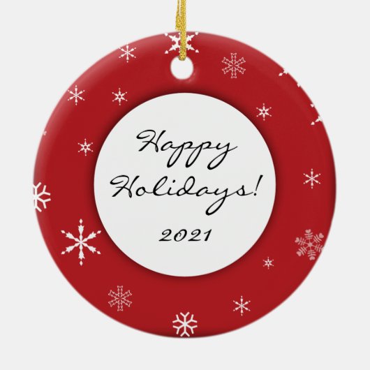 Personalisierter Hund/Tier Foto Urlaub Keramikornament (Hinten)