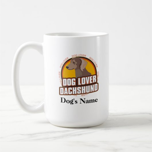Personalisierter Hund über Dackel Hunde Rasse Kaffeetasse (Links)