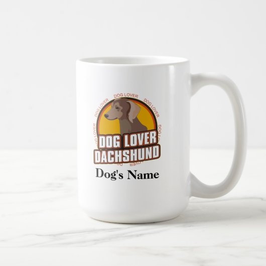 Personalisierter Hund über Dackel Hunde Rasse Kaffeetasse (Rechts)