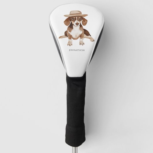 Personalisierter Hund Wasserfarbe Golf Headcover (Vorderseite)