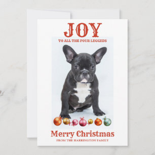 Personalisierter Hund Weihnachtsfreude zu vier Leg Feiertagskarte