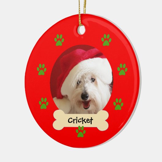 Personalisierter Hund Weihnachtsschmuck - 1 Seite (Links)