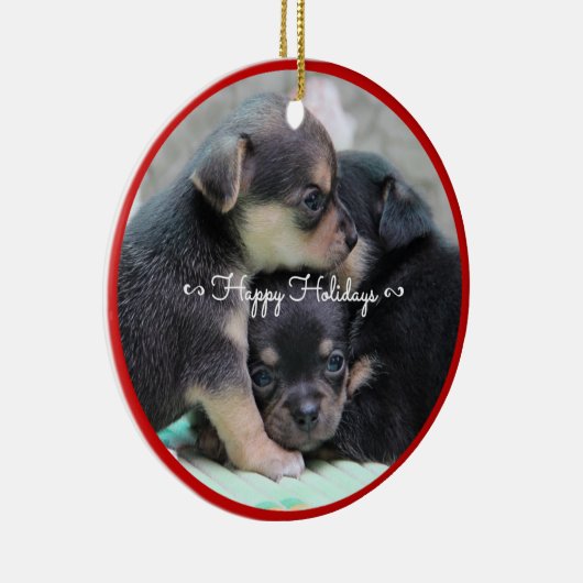 Personalisierter Hund Weihnachtsschmuck Ihr Foto (Rechts)