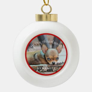 Personalisierter Hund Weihnachtsschmuck Keramik Ba Kugel-Ornament