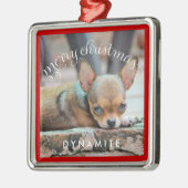 Personalisierter Hund Weihnachtsschmuck Metall-Fot (Links)