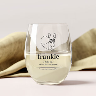 Personalisierter Hund Wein Glas Französischer Bull