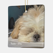 Personalisierter Hund Welpenverzierung Keramikornament (Links)