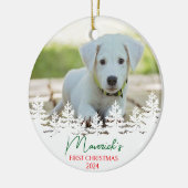 Personalisierter Hund zu Weihnachten Keramik Ornament (Links)