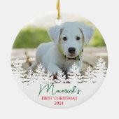 Personalisierter Hund zu Weihnachten Keramik Ornament (Hinten)