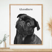 Personalisierter Hunde Foto Name Minimalistische W Poster