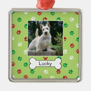 Personalisierter Hunde-Miniaturrahmen-Schmuck Ornament Aus Metall