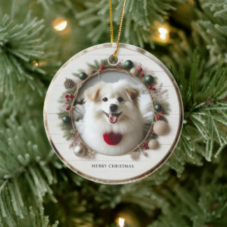 Personalisierter Hunde-Weihnachtsschmuck | Individ Keramik Ornament