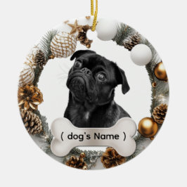Personalisierter Hunde-Weihnachtsschmuck Keramik Ornament