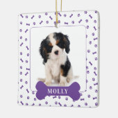 Personalisierter Hundeblock & Pawprint Foto Hausti Keramikornament (Links)