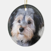Personalisierter HundeFoto-Rahmen - DOPPELSEITIG Keramik Ornament (Links)