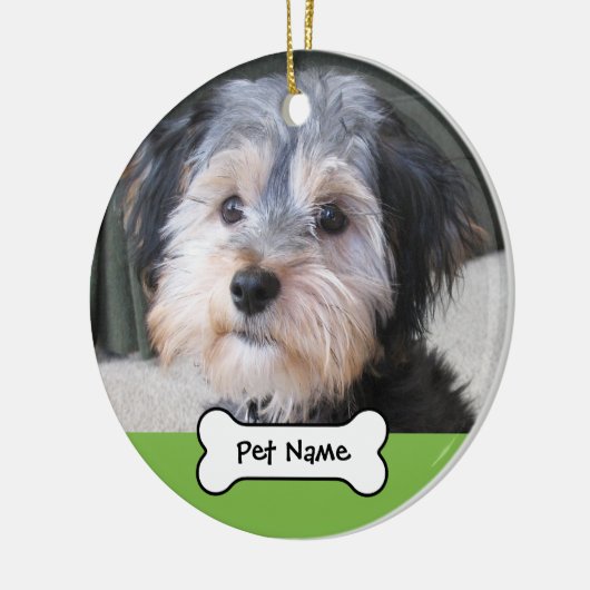 Personalisierter HundeFoto-Rahmen - EINSEITIG Keramik Ornament (Links)