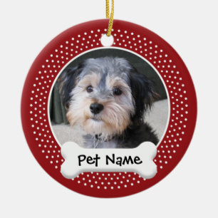 Personalisierter HundeFoto-Rahmen - EINSEITIG Keramik Ornament