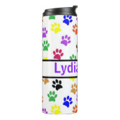 Personalisierter Hundefreund trinkt Geschwätz Thermosbecher (Nach links gedreht)