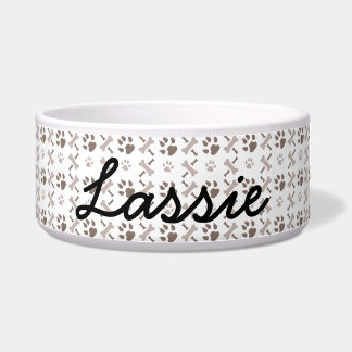 Personalisierter Hundefutter Graue Hundedrucke, Kn Napf