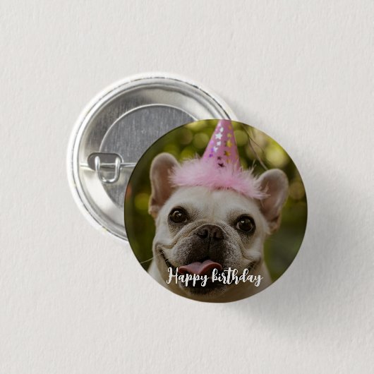 Personalisierter Hundegeburt Button (Vorne & Hinten)