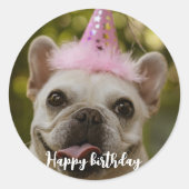 Personalisierter Hundegeburt Runder Aufkleber (Vorderseite)