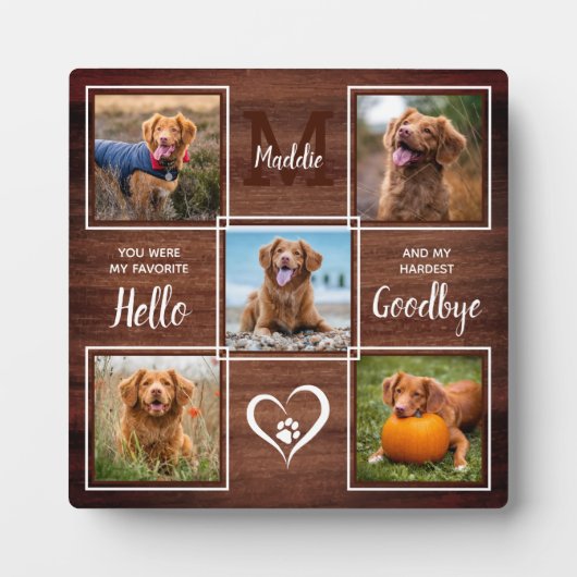 Personalisierter Hundegedanke 5 Bildkollektion Fotoplatte (Vorderseite)