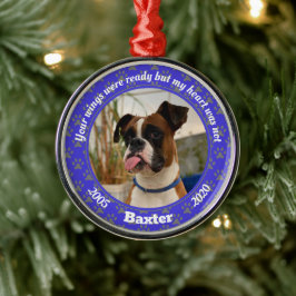 Personalisierter Hundegedanken Blue Paw Print Ornament Aus Metall