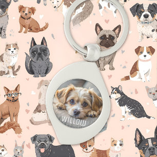 Personalisierter Hundeliebhaber des Fotos Schlüsselanhänger