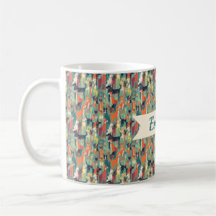 Personalisierter Hundeliebhaber-Name Nahtloses Mus Kaffeetasse