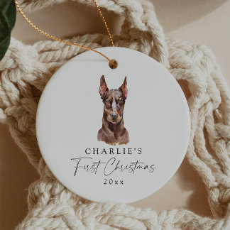 Personalisierter Hundename Doberman Mein erstes We Keramik Ornament