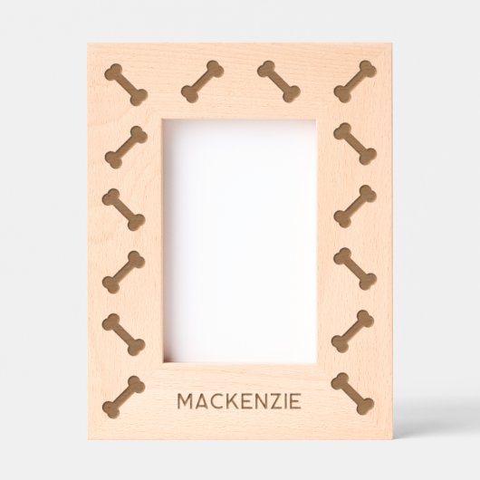 Personalisierter Hundename Fun Knochen Geätzte Rahmen (Vorderseite)