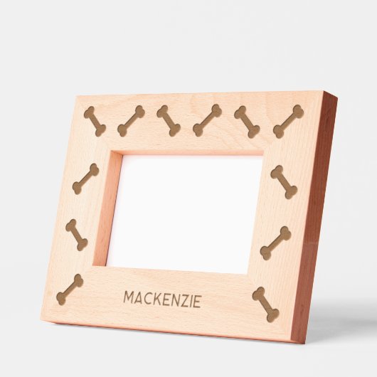 Personalisierter Hundename Fun Knochen Geätzte Rahmen (Links)