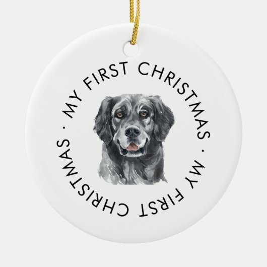 Personalisierter Hundename Retriever Mein erstes W Keramik Ornament (Vorne)