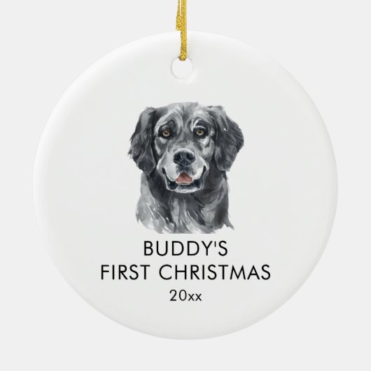 Personalisierter Hundename Retriever Mein erstes W Keramik Ornament (Hinten)